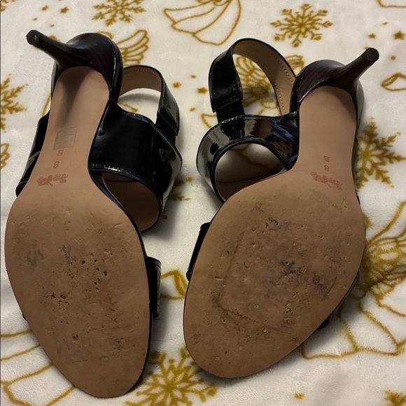 Coach Marla Black Patent Leather Slingback Sandals sz8  3” Heel EUC - No Box - Picture 2 of 5